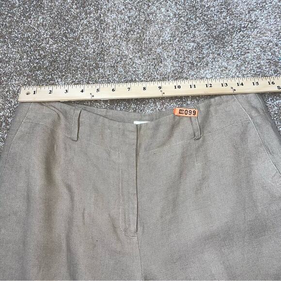 Talbots pants Irish Linen tan straight leg breathable SZ 12 POCKETS zip up - Picture 10 of 12